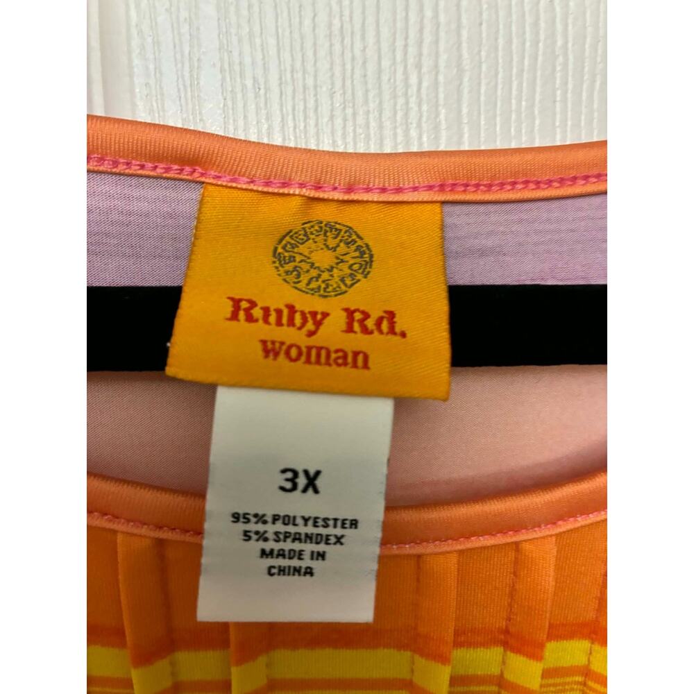 Ruby Rd Striped Tunic Top 3X Plus Multicolor Scoo… - image 2